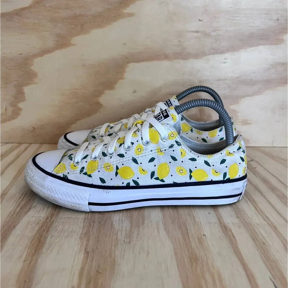 Converse A S -CT Ox Lemon Print -Sneakers -White/Yellow -Big Girl's - 5 -668292F